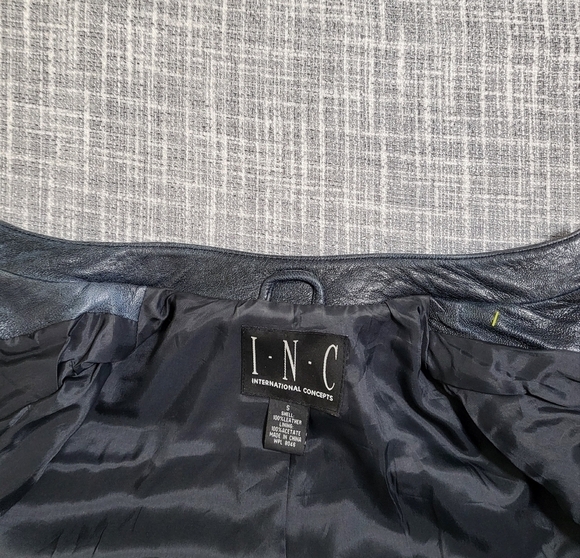 INC Intl Moto Jacket Leather Double Breasted Black Distressed VTG Women's S - Picture 7 of 16